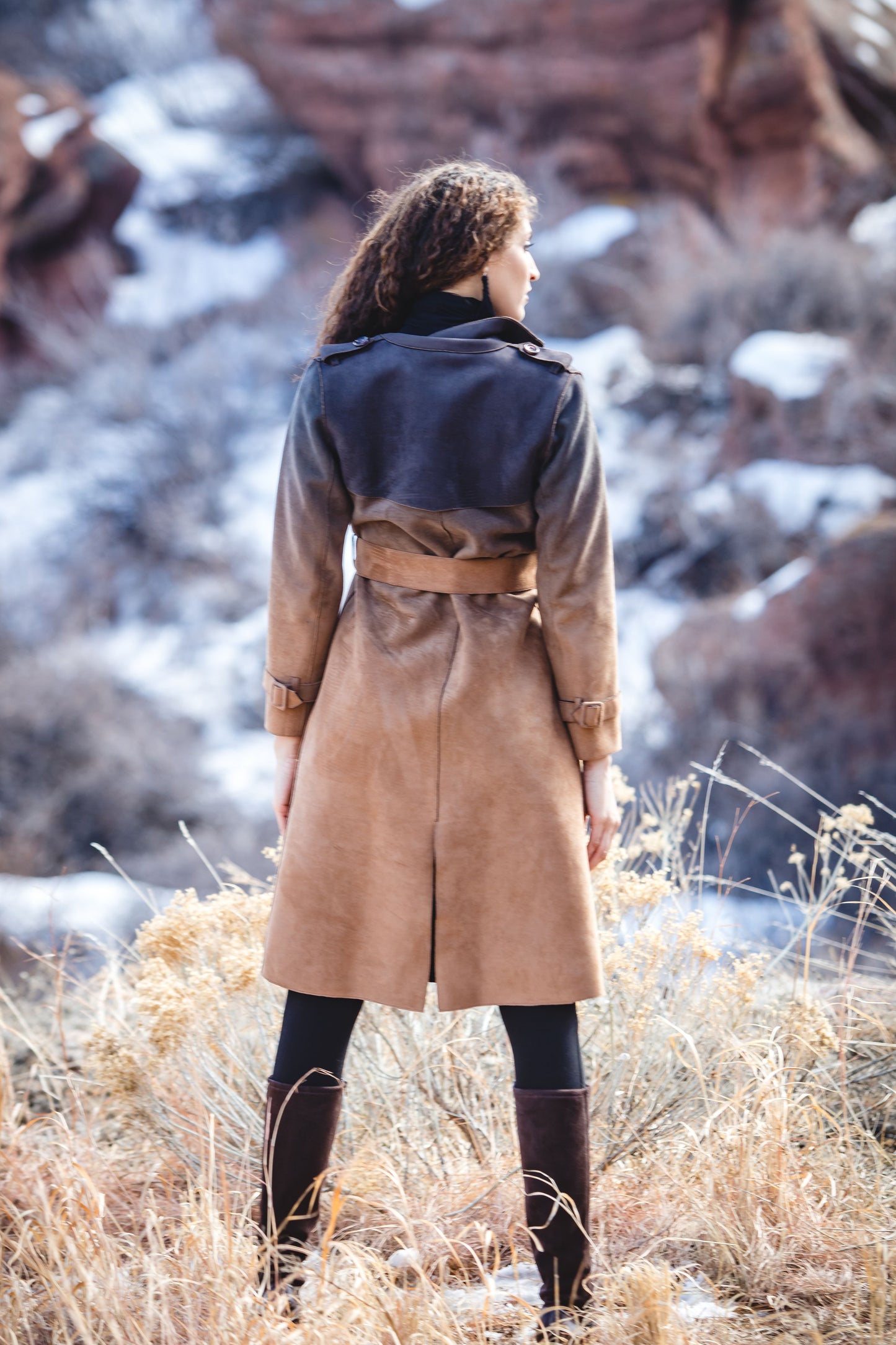 Ombre Belted Trench Coat